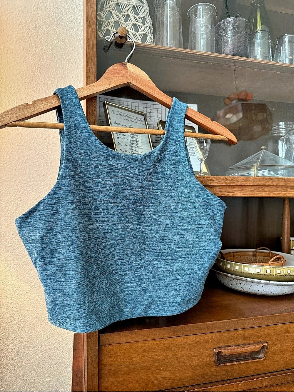 Outdoor Voices Slashback Crop Top Blue & Teal